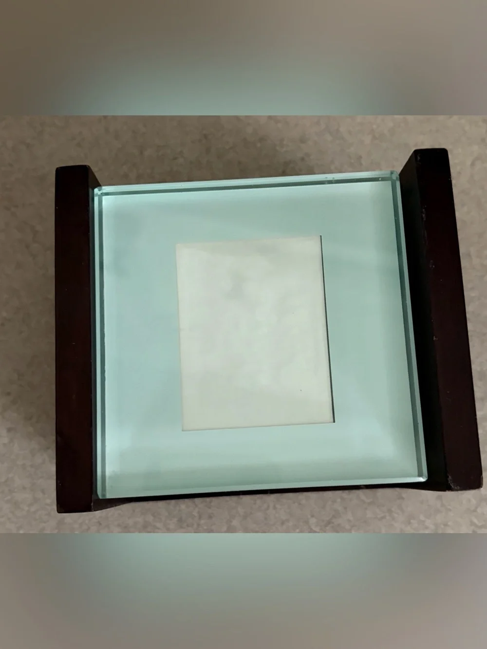 Crate&Barrel Glass Photo Coasters Set 4